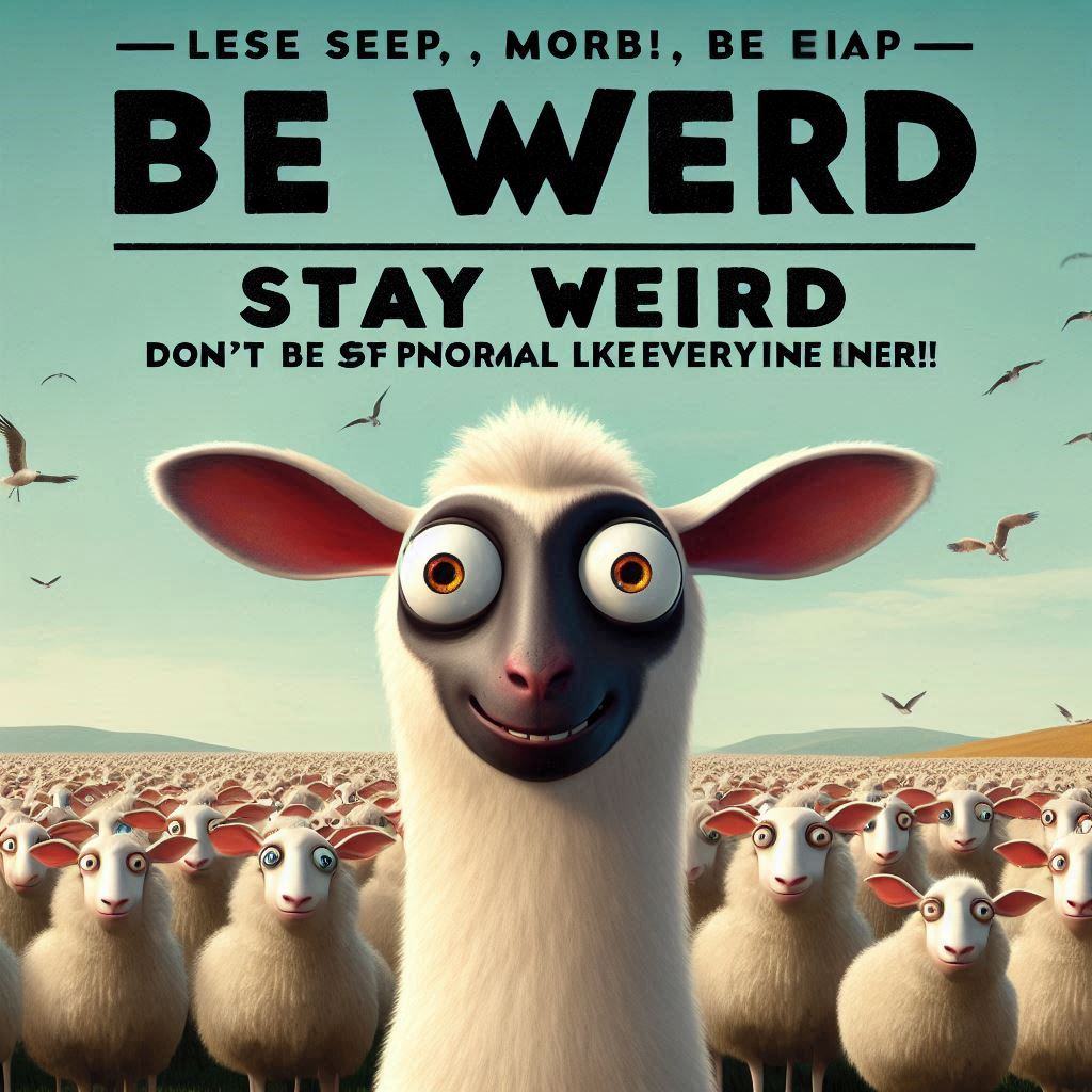 Be weird, stay weird, don´t be a sheep (normal) like everyone else! .jpeg