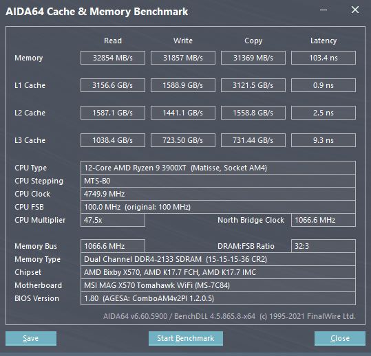 X570-TOMAHAWK - AIDA64 - Cachemem @BIOS-Defaults.png